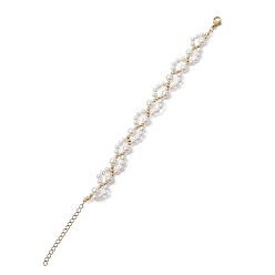 White Shell Pearl Beaded Bracelets, White, 7-1/4 inch(18.5cm)