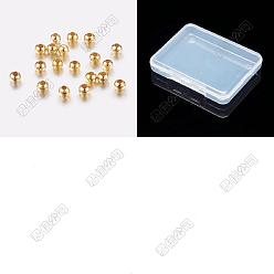 Golden 500Stück Messingperlen, Runde, golden, 3x2.5 mm, Bohrung: 1.2 mm