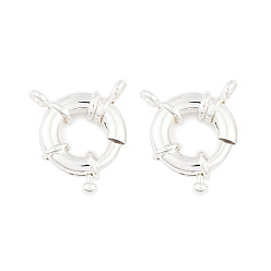 Серебро Латунная пружинная застежка, без кадмия и без свинца, долговечный, кольцо, серебряные, 29x17.5x6 мм, отверстие : 3 мм