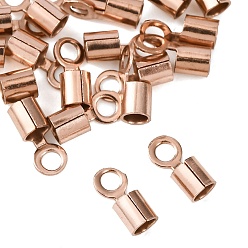 Розовое Золото Ионное напыление (IP) 304 обжимные концы шнура из нержавеющей стали, заглушки для шнуров колонн, зажимы, трубки для изготовления ювелирных изделий, розовое золото , 6.8x2.8 мм, отверстие : 1.7 мм, внутренний диаметр: 2 мм