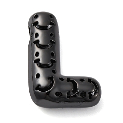 Letter L Латунные подвески, стойки покрытие, долговечный, без кадмия и без свинца, подвески с полыми буквами, Письмо L, 23x16.5x7.5 мм, отверстие : 4.7x3 мм