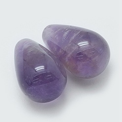 Amethyst Natural Amethyst Half Drilled Beads, teardrop, 13x8mm, Hole: 1mm