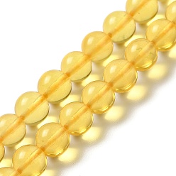 Amber Natural Amber Beads Strands, Round, 6mm, Hole: 0.8mm, about 72pcs/strand, 16.14''(41cm)