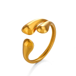 Золотой Открытые манжеты из нержавеющей стали, украшения для женщин, слеза, золотые, размер США 8 (18.1 мм)
