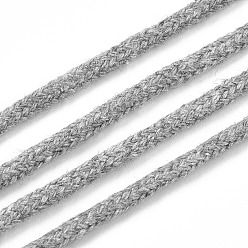 Light Grey Cotton String Threads, Macrame Cord, Decorative String Threads, for DIY Crafts, Gift Wrapping and Jewelry Making, Light Grey, 3mm, about 109.36 Yards(100m)/Roll.