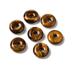 Тигровый глаз Природных тигровый глаз подвески, подвески в виде пончиков/пи-дисков, 15~16x4~5 мм, отверстие : 4~5 мм