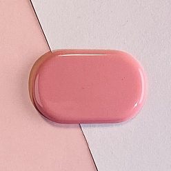 Pale Violet Red Plastic Snap Hair Clip Finding, Oval, Pale Violet Red, 43x28mm