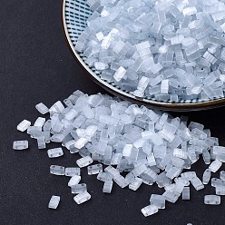 (HTL2596) Шелковый Бледно-серый Миюки половина бусины тила, японский бисер, 2 отверстие, (htl 2596) шелк бледно-светло-серый, 5x2.3x1.9 мм, отверстие : 0.8 мм, Около 250 шт / 10 г