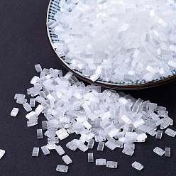 (HTL37) Кристально-Шелково-атласный Миюки половина бусины тила, японский бисер, 2 отверстие, (htl 37) кристально шелковый атлас, 5x2.3x1.9 мм, отверстие : 0.8 мм, Около 250 шт / 10 г