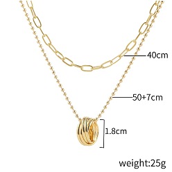 N2104-3 three-dimensional ring Многослойное двухслойное ожерелье на ключице, цепочка в форме сердца, женское нишевое дизайнерское чувство.