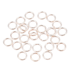 Rose Gold Iron Open Jump Rings, Cadmium Free & Nickel Free & Lead Free, Rose Gold, 21 Gauge, 4x0.7mm, Inner Diameter: 2.6mm, about 26000pcs/1000g