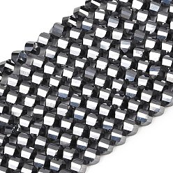 Терагерцовый камень Терагерц каменные бусы пряди, граненые, твист, 6~6.5x5x5 мм, отверстие : 1 мм, около 58~61 шт / нитка, 14.17''~14.69'' (36~37.3 см)