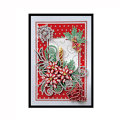 Snowflake Christmas DIY Diamond Painting Notebook Kits, including Resin Rhinestones, Diamond Sticky Pen, Tray Plate and Glue Clay, Snowflake, 210x145mm