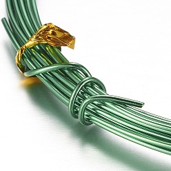 Green Round Aluminum Craft Wire, for Beading Jewelry Craft Making, Green, 15 Gauge, 1.5mm, 10m/roll(32.8 Feet/roll)