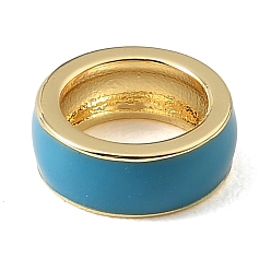 Königsblau Zwischenperlen aus Messing-Emaille, langlebig überzogen, cadmiumfrei und bleifrei, echt 18 k vergoldet, Gestell, königsblau, 11x4 mm, Bohrung: 7.5 mm