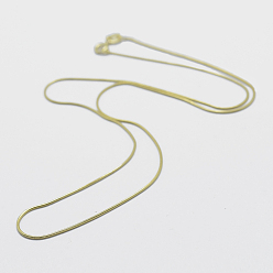Golden 925 Sterling Silver Chain Necklaces, with Spring Ring Clasps, with 925 Stamp, Golden, 18 inch(45cm)