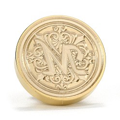 Letter M Brass Retro Initials Wax Sealing Stamp, 26 Letters A-Z Wax Seal Stamp with Wooden Handle for Post Decoration DIY Card Making, Letter.M, 90x25.5mm