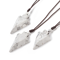 Говлит Ожерелье с подвеской в виде стрелы из натурального говлита, украшения из драгоценных камней для женщин, 36.22 дюйм (92 см)