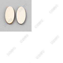 Желтая Старая Ткань  220 шт. овальные заготовки для поделок из дерева, старое кружево, 23x12x2.5 мм