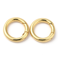 Real 18K Gold Plated Brass Spring Gate Rings, Cadmium Free & Lead Free, Long-Lasting Plated, Ring, Real 18K Gold Plated, 15x14.5x3mm