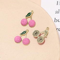 Pink Подвески из сплава , фруктовые прелести, розовые, 19x17 мм