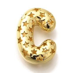 Letter C Полые медные подвески, стойки покрытие, долговечный, без кадмия и без свинца, письмо амулеты, буква С, 21x15x6.5 мм, отверстие : 4.7x3 мм