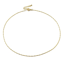 Golden Brass Chain Necklaces, Coreana Chain, with Lobster Clasps, Golden, 17.7 inch(45cm), 0.94~0.96mm