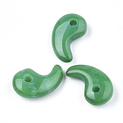 Malaysia Jade Natural Malaysia Jade Pendants, Magatama, 30x18x8~11mm, Hole: 3~4mm