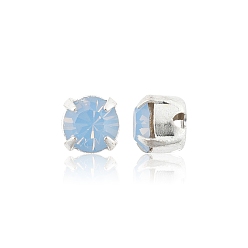 31110 Lt. Sapphire Opal Preciosa® maxima crystal в пришивной чашке, чешский хрусталь, с настройками латуни, 719 35 012 шатон (круглый), серебряные, 31110 lt. сапфировый опал, ss 12 (3~3.2 мм)