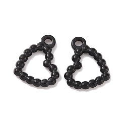 Electrophoresis Black 304 подвески из нержавеющей стали с ионным покрытием (IP), сердце, электрофорез черный, 14x11x2 мм, отверстие : 1.6 мм