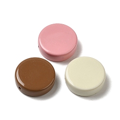 Couleur Mélangete Perles acryliques de peinture de cuisson opaque, plat rond, couleur mixte, 21x6.5mm, Trou: 1.2mm