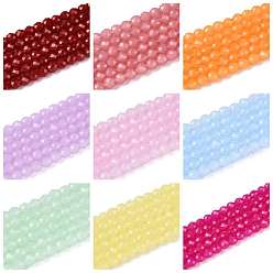 (52) Непрозрачная лаванда Стеклянные бусины, имитация нефрита , круглые, граненые, разноцветные, 4x3.5~4 мм, отверстие : 0.6~0.8 мм, около 94~99 шт / нитка, 13.78~14.57'' (35~37 см)