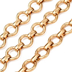 Золотой 304 кольцевые цепи из нержавеющей стали, несварные, с катушкой, ионное покрытие (ip), золотые, 13x2.5 мм