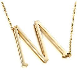 Golden M Stylish 26-Letter Alphabet Necklace for Women - Fashionable European and American Jewelry Accessory