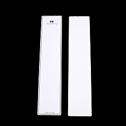 White Cardboard Display Cards, Used For 6 Pairs Hair Barrettes, Rectangle, White, 29.2x6.2x0.03~0.04cm, Hole: 7mm