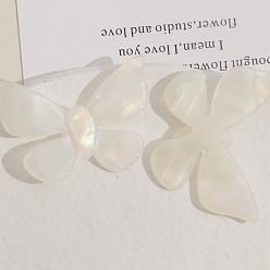 Antique White Cellulose Acetate(Resin) Cabochons, Gradient Color Butterfly, Antique White, 34x46mm