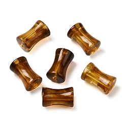 Saddle Brown Transparent Acrylic Beads Gradient Effect, Bamboo Joint, Saddle Brown, 12.5x7.5mm, Hole: 1.8mm, 1020pcs/500g