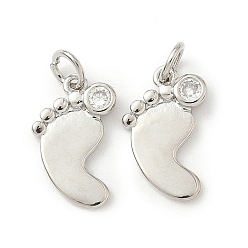 Платина Кулон из циркония, нога, долговечный, без кадмия и без свинца, стойки покрытие, с целью перехода в кольце, платина, 16x10.5x2 мм, отверстие : 3.3 мм