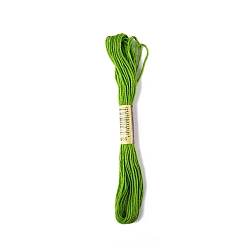Yellow Green Polyester Embroidery Threads for Cross Stitch, Embroidery Floss, Yellow Green, 0.15mm, about 8.75 Yards(8m)/Skein