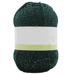 Dark Green Acrylic Fibers & Polyester Yarn, with Golden Silk Thread, for Weaving, Knitting & Crochet, Dark Green, 2~2.5mm