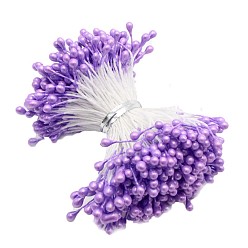 Medium Purple Eco-Friendly Matte Gypsum Flower Core, Double Heads Flower Stamen Pistil, for Artificial Flower Making, Scrapbook, Home Decoration, Medium Purple, 3mm, 288pcs/bag
