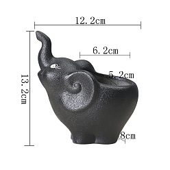 Frosted looking up to the little elephant black Simple white creative succulent plant animal elephant flower pot kka combination ceramic flower pot