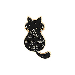 CC2034 Cute and Funny Cat Badge Set with Fish Eyes - Fashionable Animal Brooch Pin
