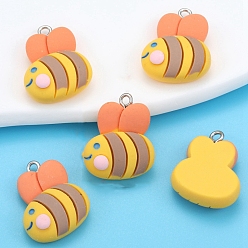 Bees Подвески из смолы, с платиновым шлейфом, Пчелы, 23x18 мм, отверстие : 2 мм