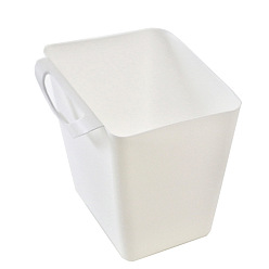 White Plastic Mini Hanging Basket Organizer Container, for Kitchen Bathroom Toothbrush Storage Bucket, White, 104x115x125mm