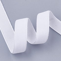 White Single Face Velvet Ribbon, White, 3/8 inch(9.5~10mm), about 50yards/roll(45.72m/roll)