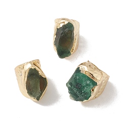 Флюорит Открытое кольцо-манжета неправильной овальной формы из натурального флюорита, золотое латунное массивное кольцо для женщин, без кадмия и без свинца, размер США 7 3/4 (17.9 мм)