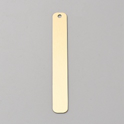 Golden Brass Bookmarks, Stamping Blank Tags, Rectangle, Golden, 90x12x1mm, Hole: 2mm