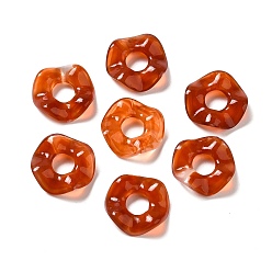 Шоколадный Прозрачные акриловые бусины, два тона, цветок, цвет шоколада, 13x3 мм, отверстие : 4.5 мм, о: 1770 шт / 500 г