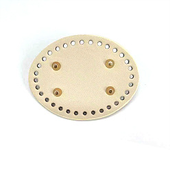Wheat PU Leahter Knitting Crochet Bags Bottom, Oval, Bag Shaper Base Replacement Accessaries, Wheat, 12~12.5x9~9.5cm
